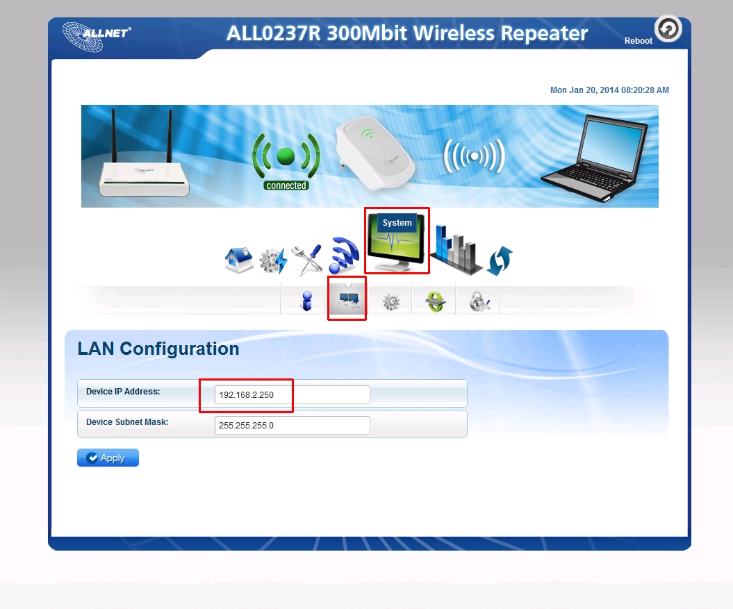 Wireless Ip Adresse Andern Bei All0237r Change Ip Address